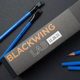Blackwing Lab 11.26.21 pencils, blue barrel, black ferrule and eraser